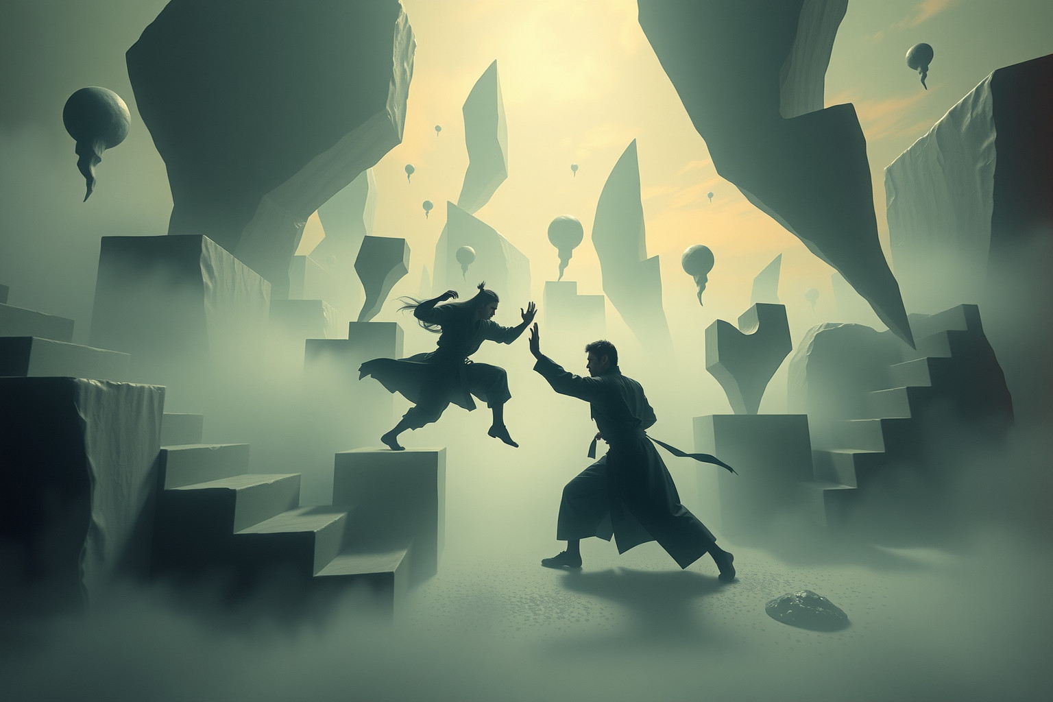 Sognare combattimenti insoliti simboleggia confusione e disorientamento mentale.