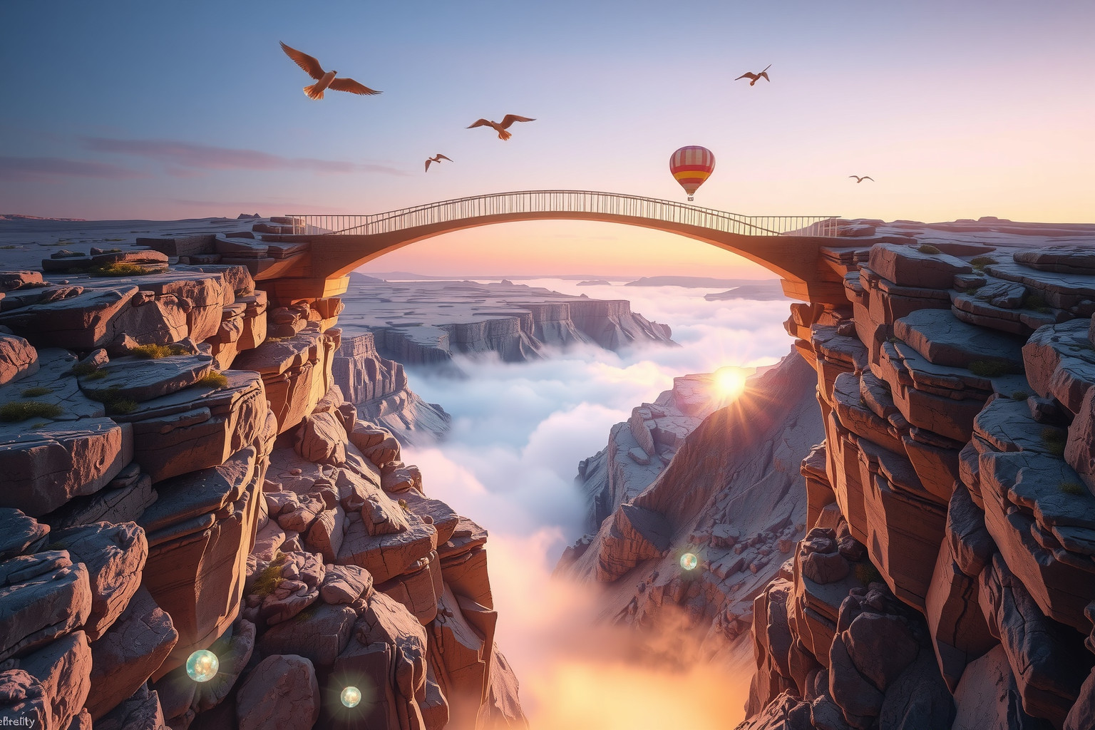 Sognare un ponte sulla spaccatura simboleggia superare conflitti interiori.