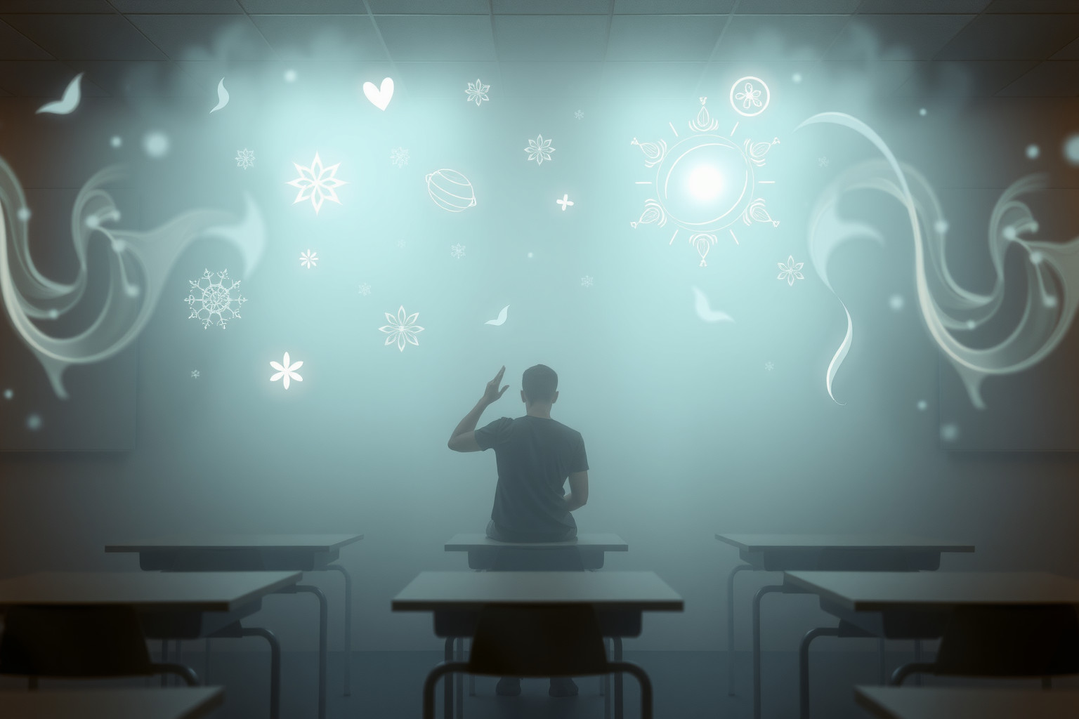 Sognare confusione durante lezioni di guarigione riflette ansie interiori.