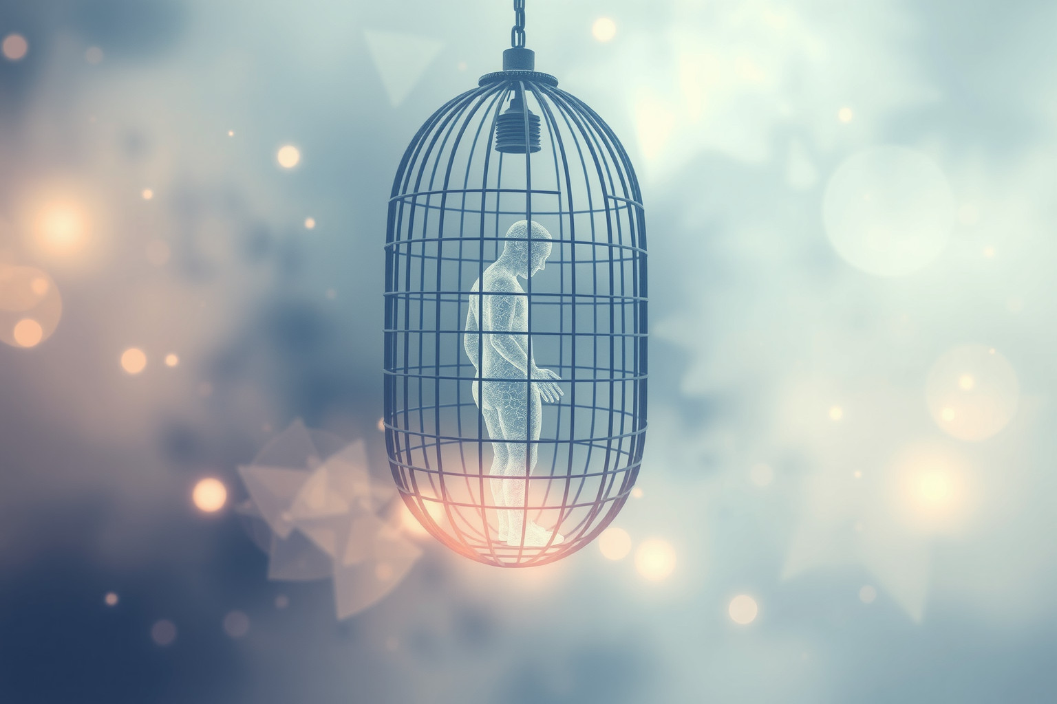 Sognare la gabbia mentale riflette paure e blocchi interiori.