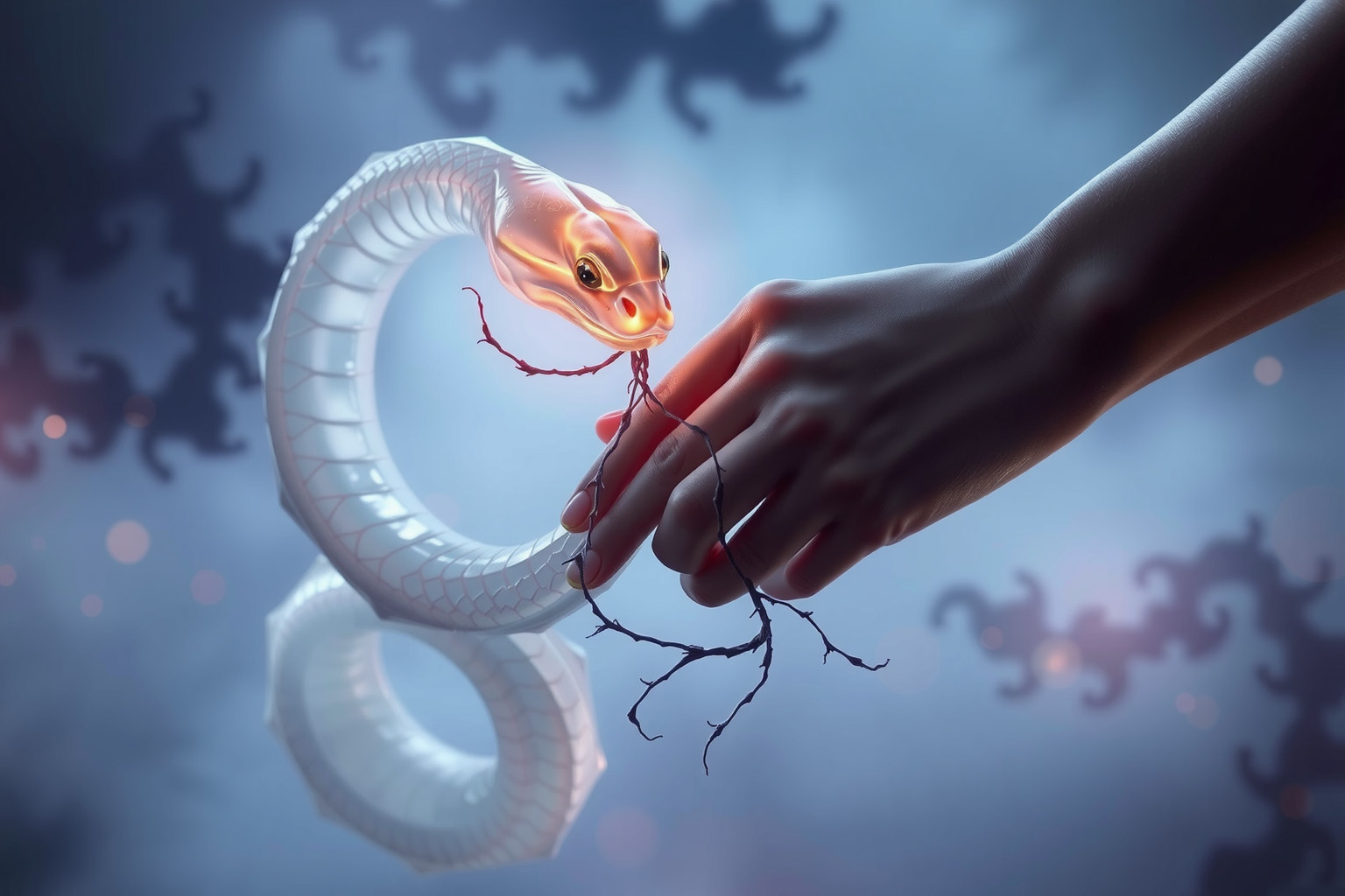 Sognare morsi di serpente simboleggia tradimento e crescita personale.