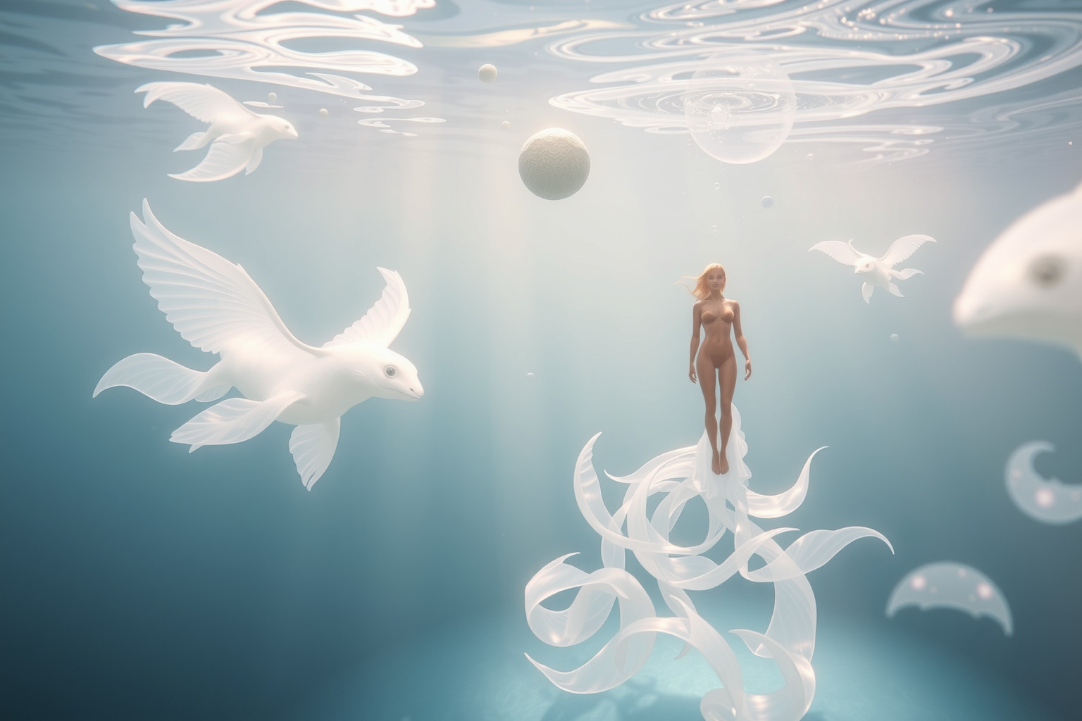 Sognare di nuotare con animali acquatici simboleggia emozioni profonde.