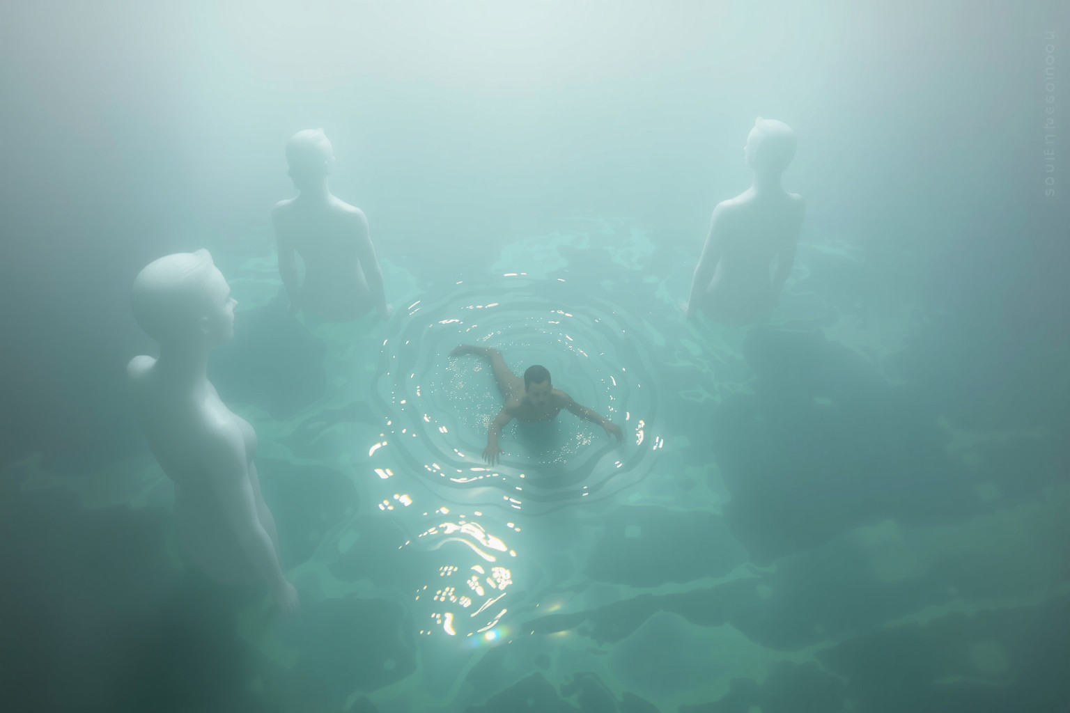 Sognare di nuotare e sentirsi osservati riflette insicurezza sociale nascosta.