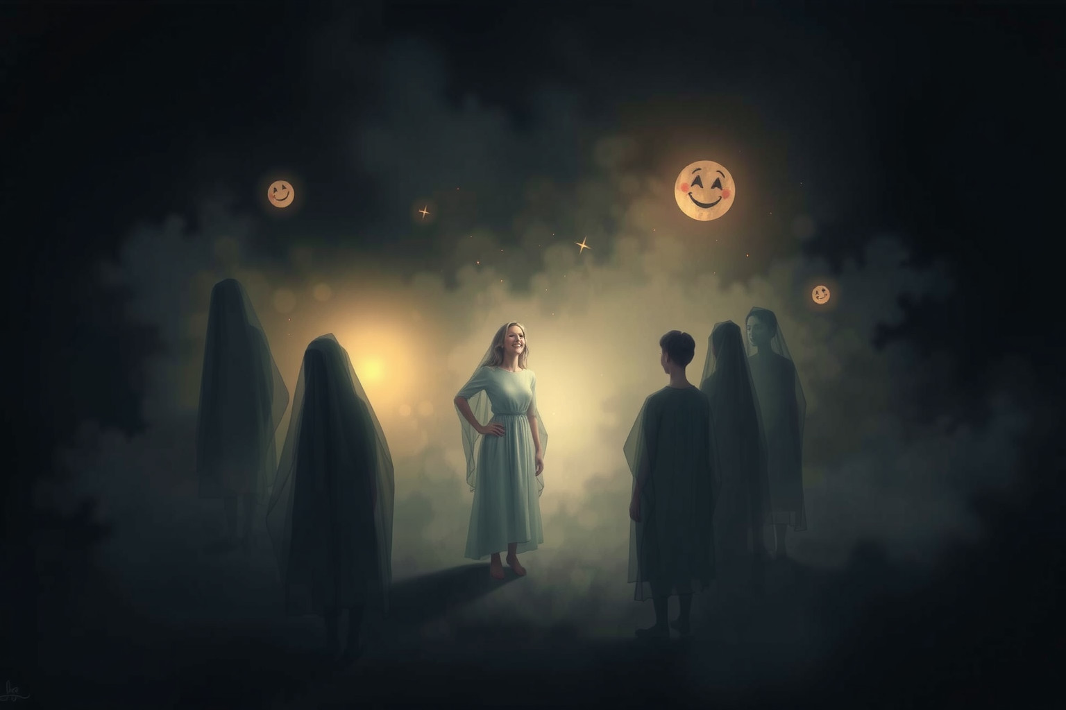 Sognare di ridere a una veglia indica accettazione del lutto.