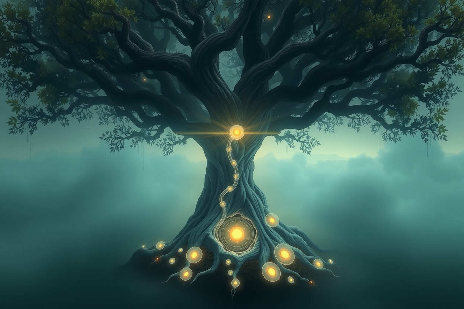 Sognare di scendere da un albero simboleggia il ritorno alle origini.