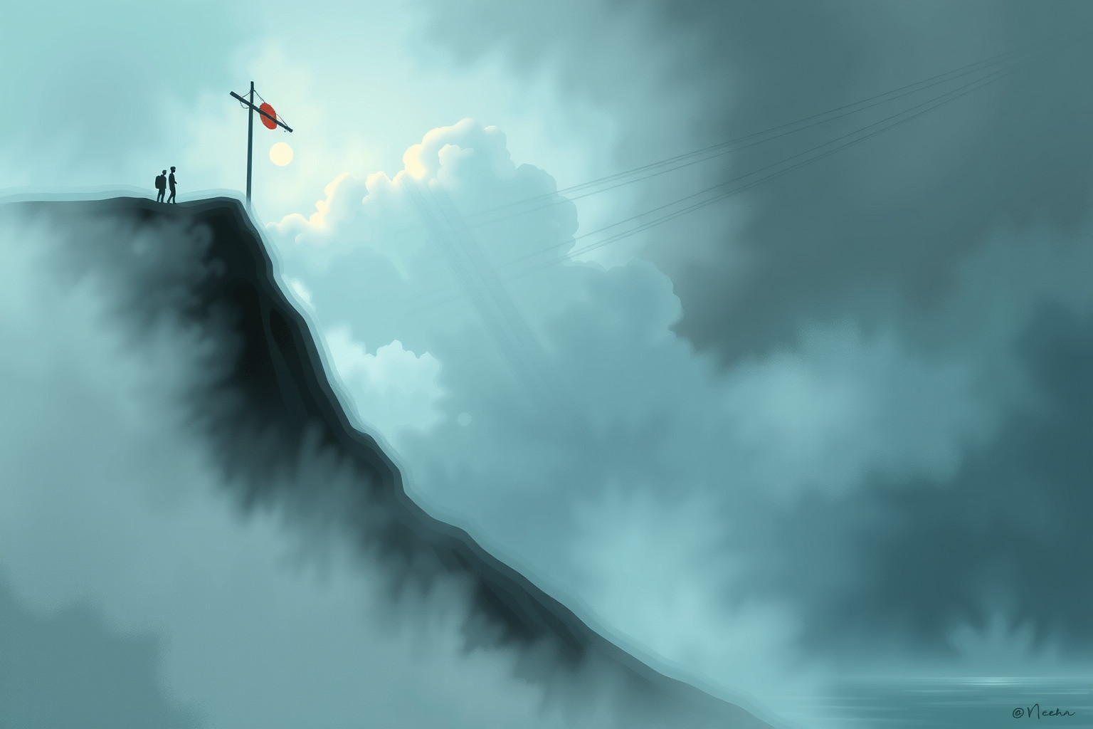 Sognare un pendio ripido con paura riflette ansie e sfide imminenti.