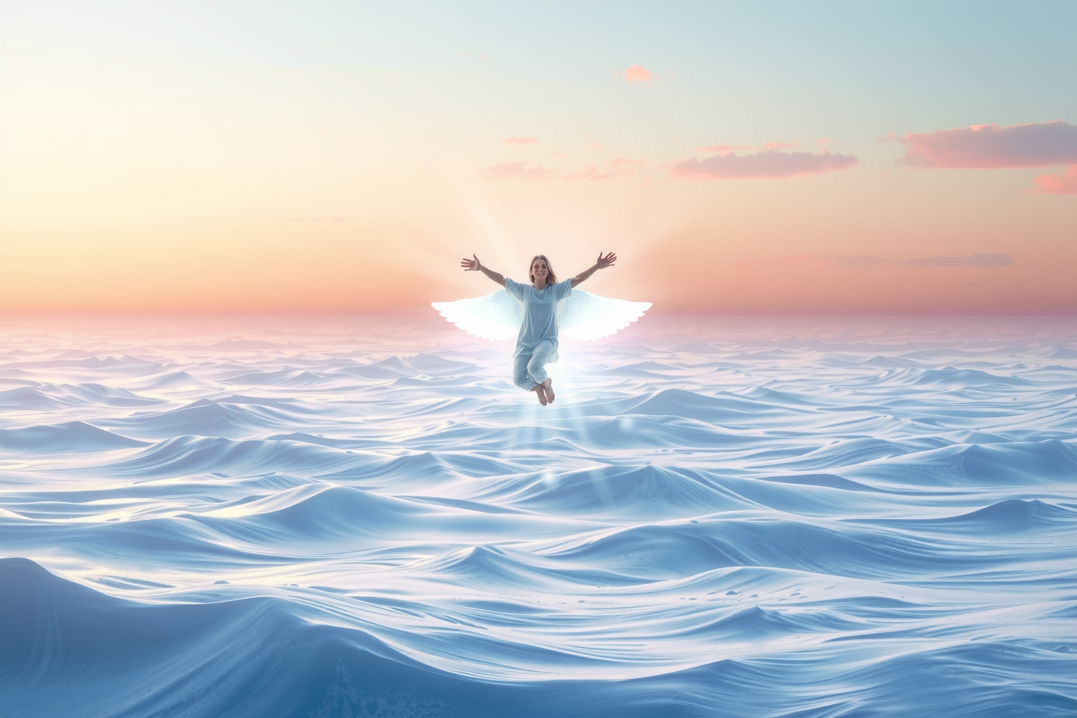 Volare sopra il mare simboleggia fuga e totale liberazione interiore.