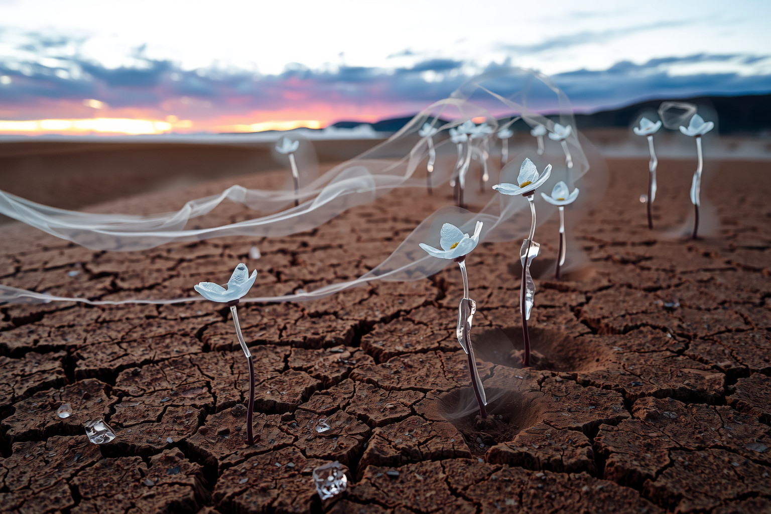 Sognare fiori di ghiaccio nel deserto simboleggia speranza e incertezza.