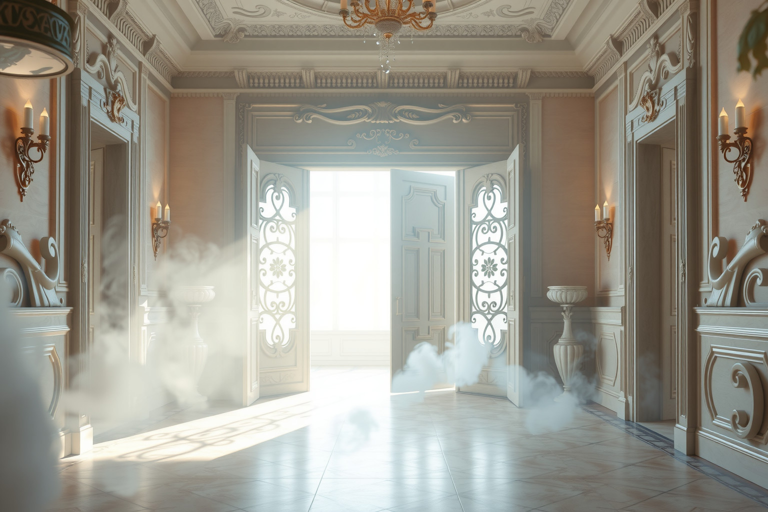 Sognare androne con porte aperte simboleggia nuove opportunità imminenti.