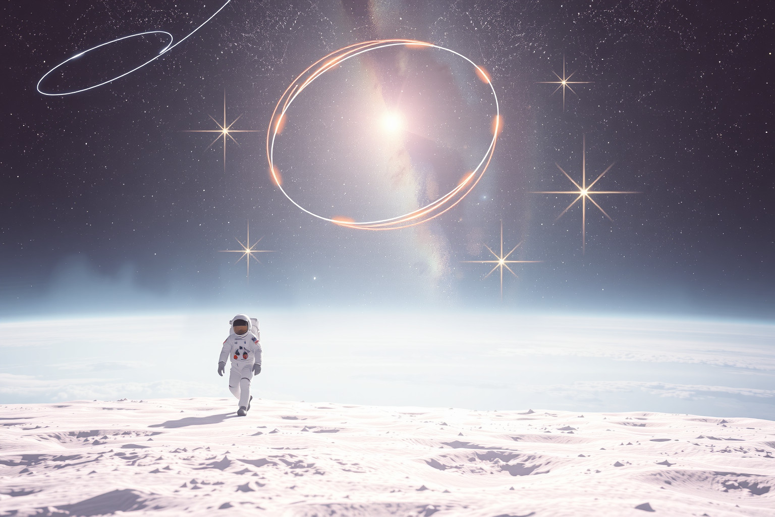 Sognare astronauta sulla Luna simboleggia conquista e ambizione personale.