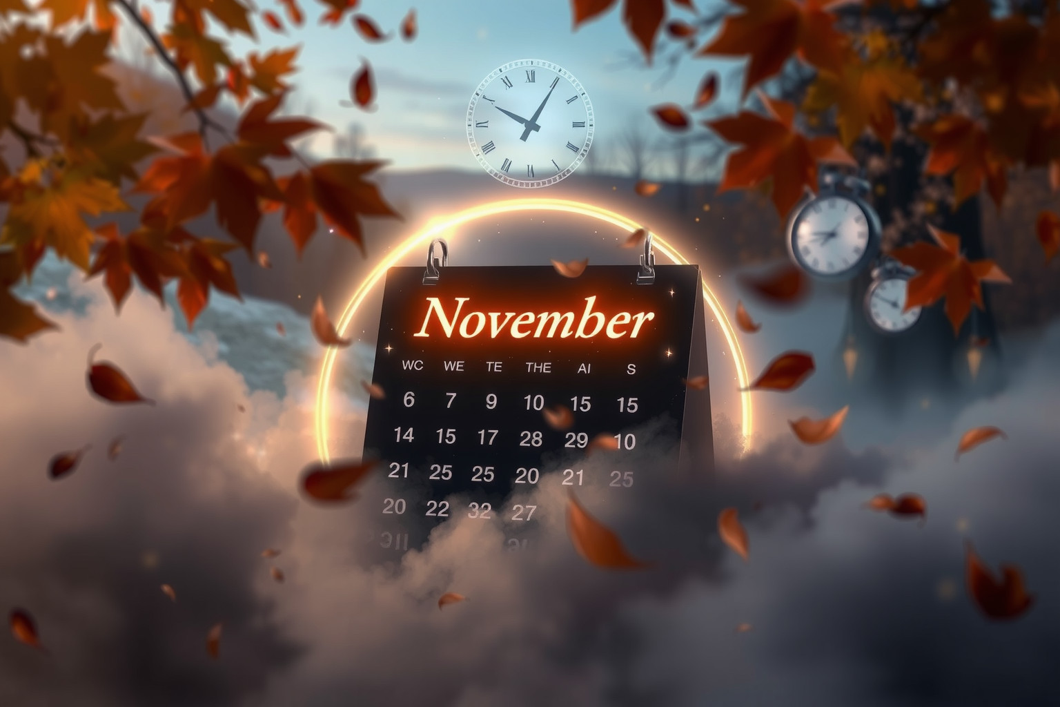 Sognare novembre riflette ansia per il tempo che velocemente sfugge.