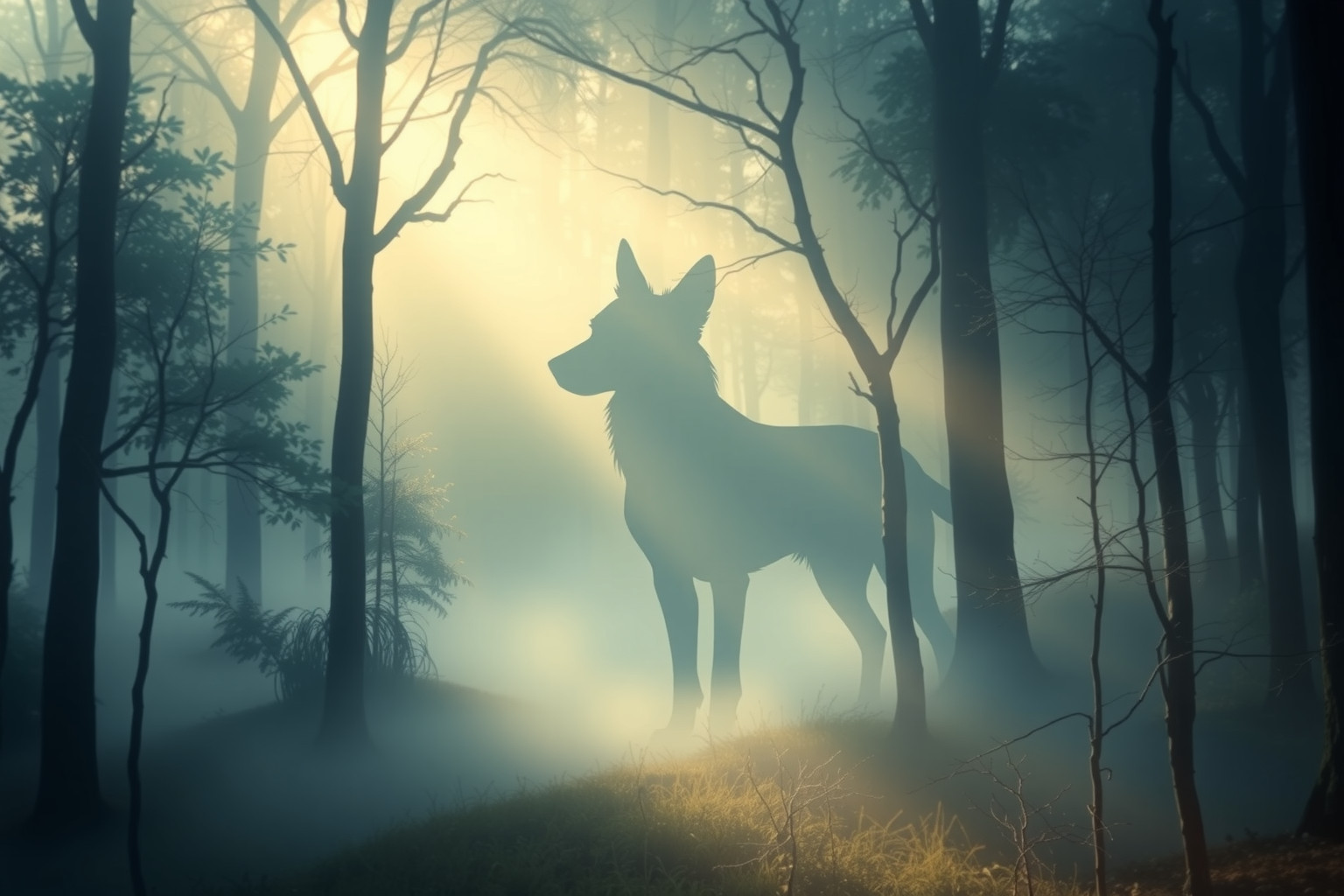 Sognare un cane da caccia in foresta simboleggia ricerca interiore profonda.