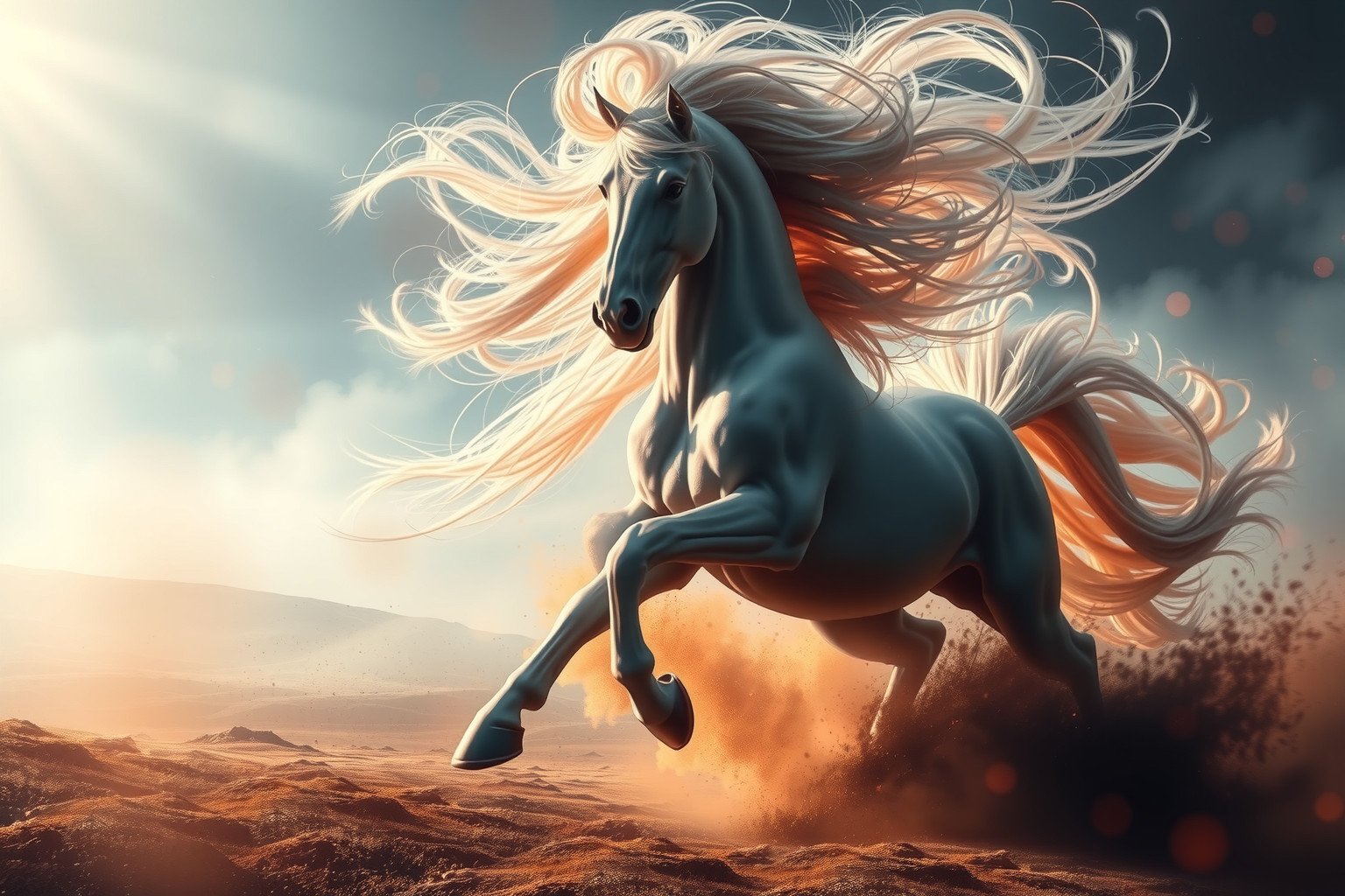 Sognare un cavallo sfrenato rappresenta energia e libertà incontrollata.