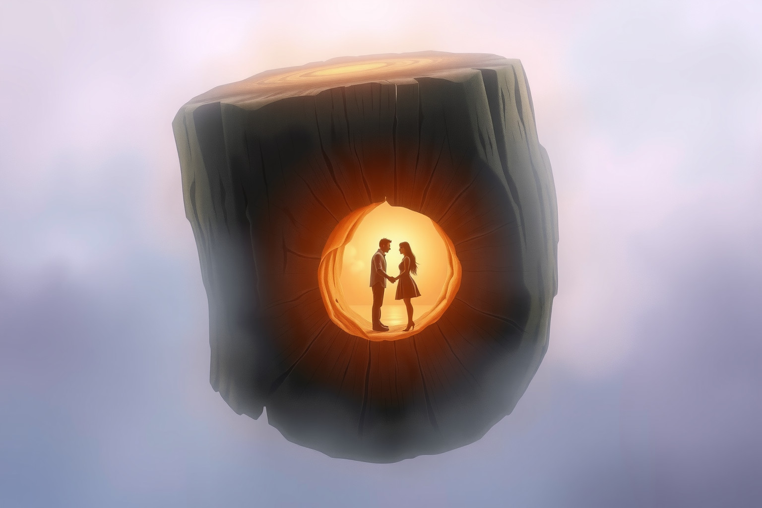 Sognare un ceppo con una persona cara simboleggia radici familiari profonde.