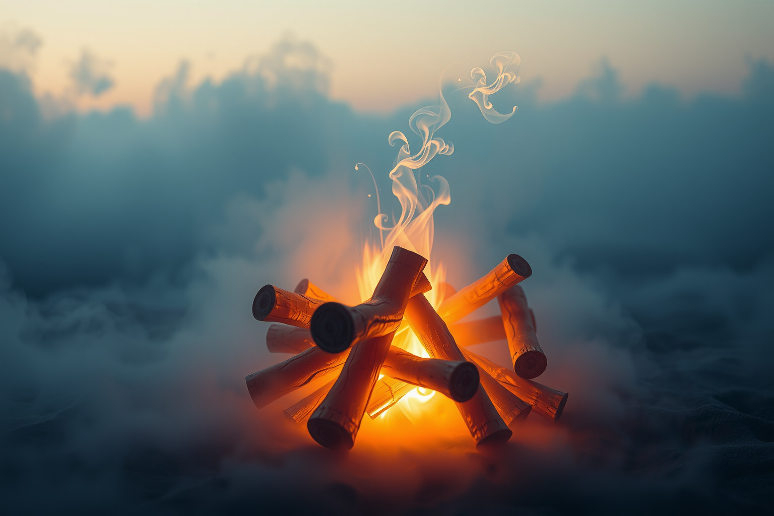 Sognare un ceppo nel falò simboleggia trasformazione e rinascita interiore.