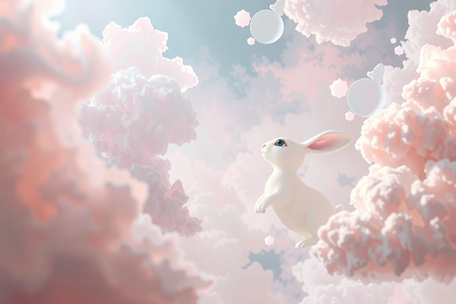 Sognare conigli surreali riflette confusione mentale e insicurezza.