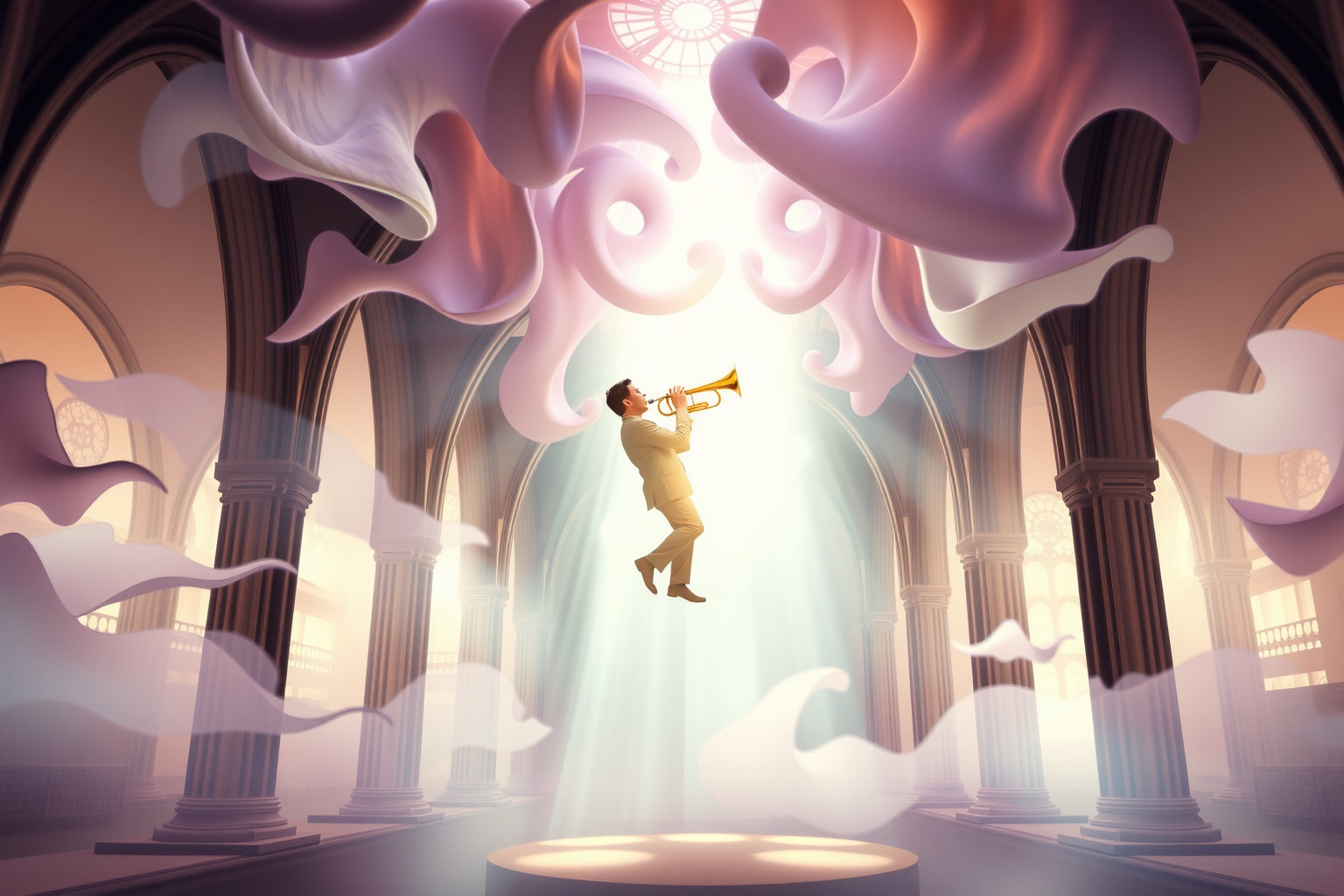 Sognare un cornista in chiesa simboleggia spiritualità e celebrazione interiore.