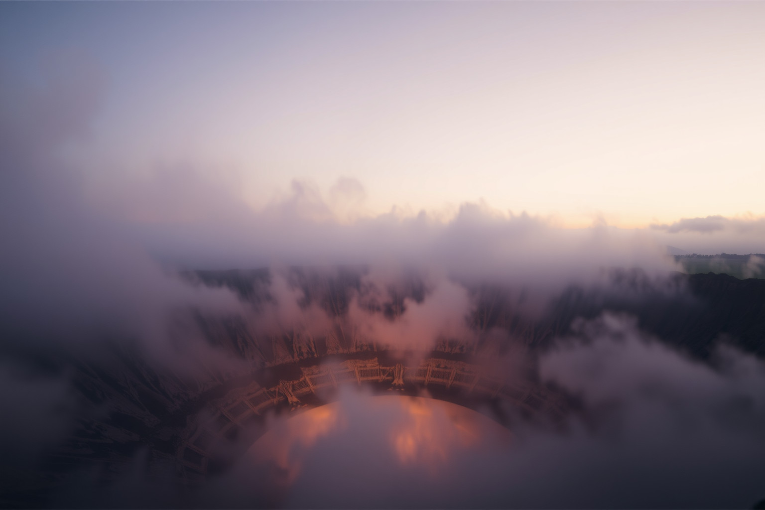 Sognare un cratere spento simboleggia emozioni represse e calma interiore.