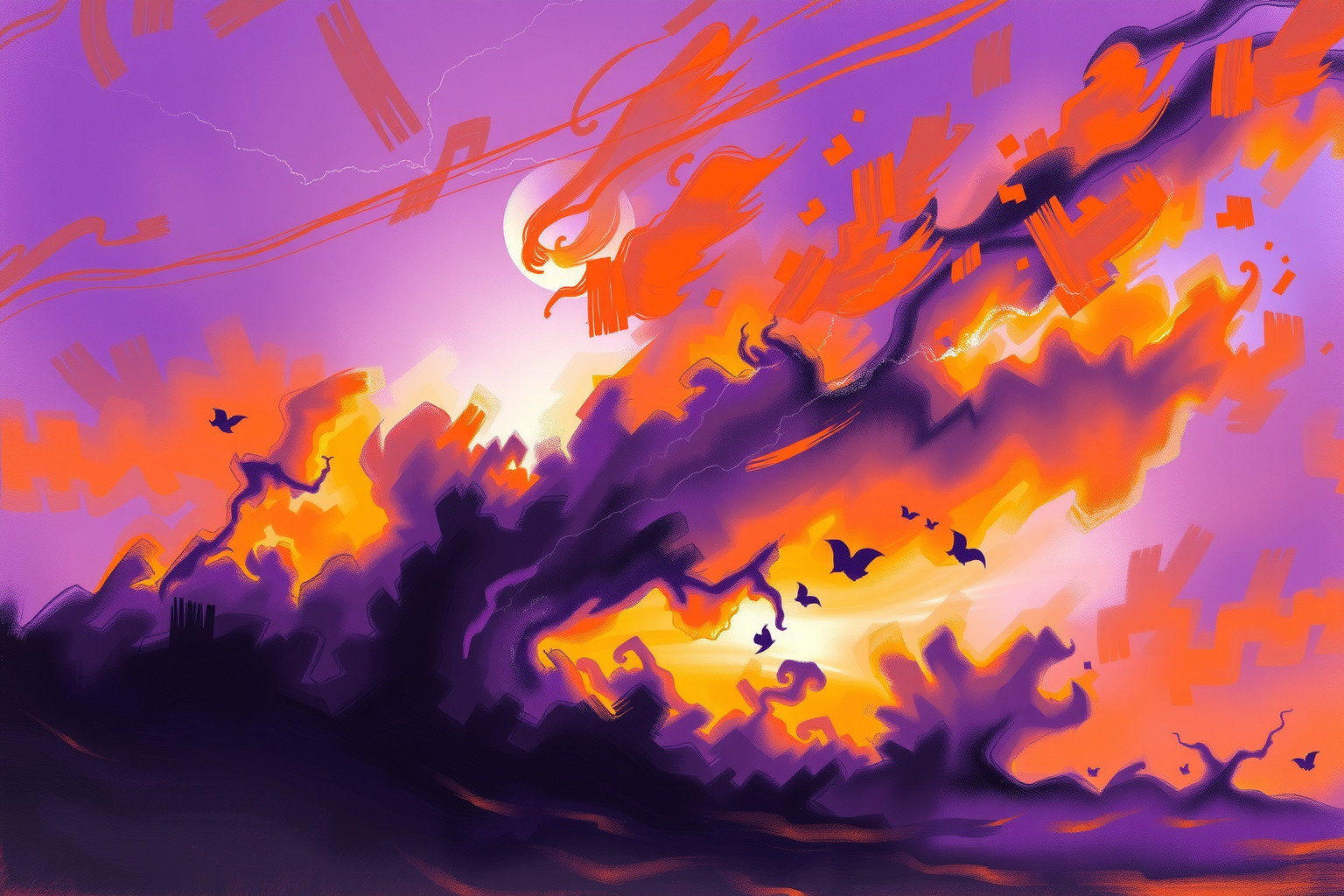 Sognare un crepuscolo tempestoso indica conflitti interiori irrisolti.