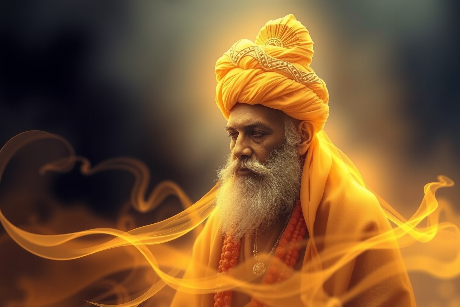 Sognare un fakir con turbante dorato simboleggia potere spirituale superiore.