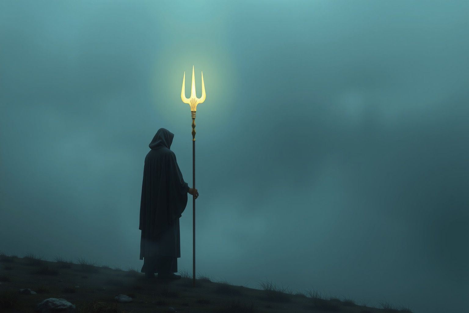 Sognare un forcone con figura autoritaria riflette conflitti di potere interiori.