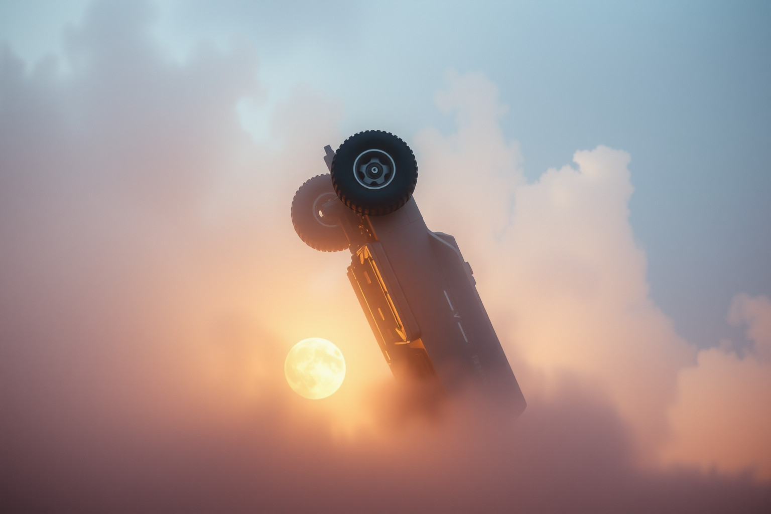 Sognare un fuoristrada che si ribalta indica difficoltà improvvise da superare.