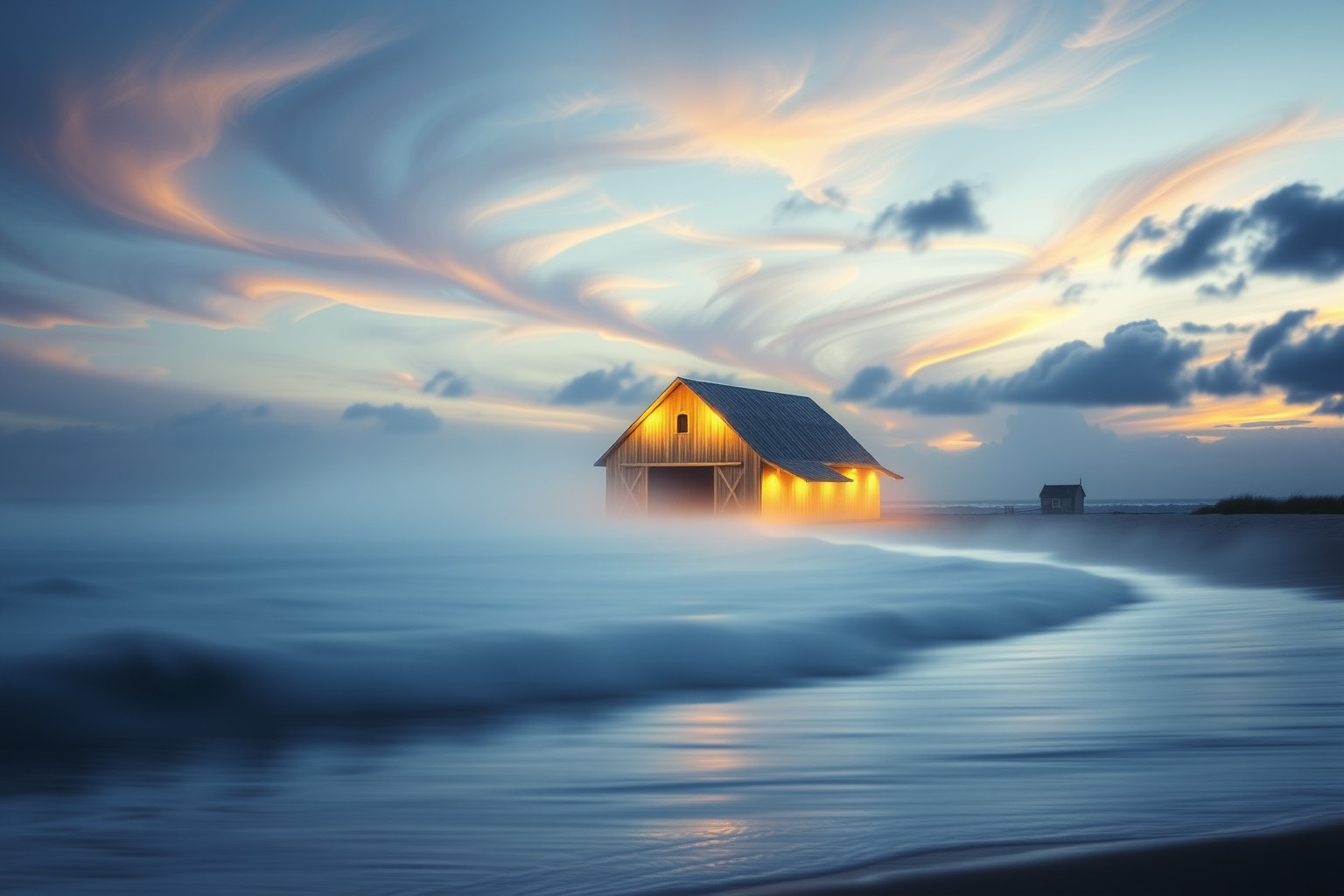 Sognare un granaio vicino al mare simboleggia emozioni nascoste profonde.