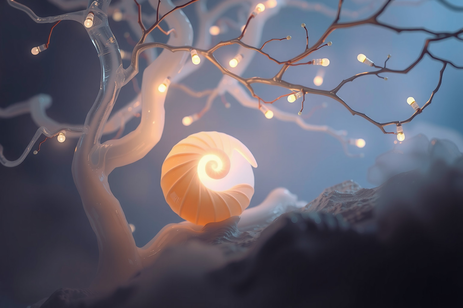 Sognare guscio di lumaca su albero simboleggia pazienza e crescita.