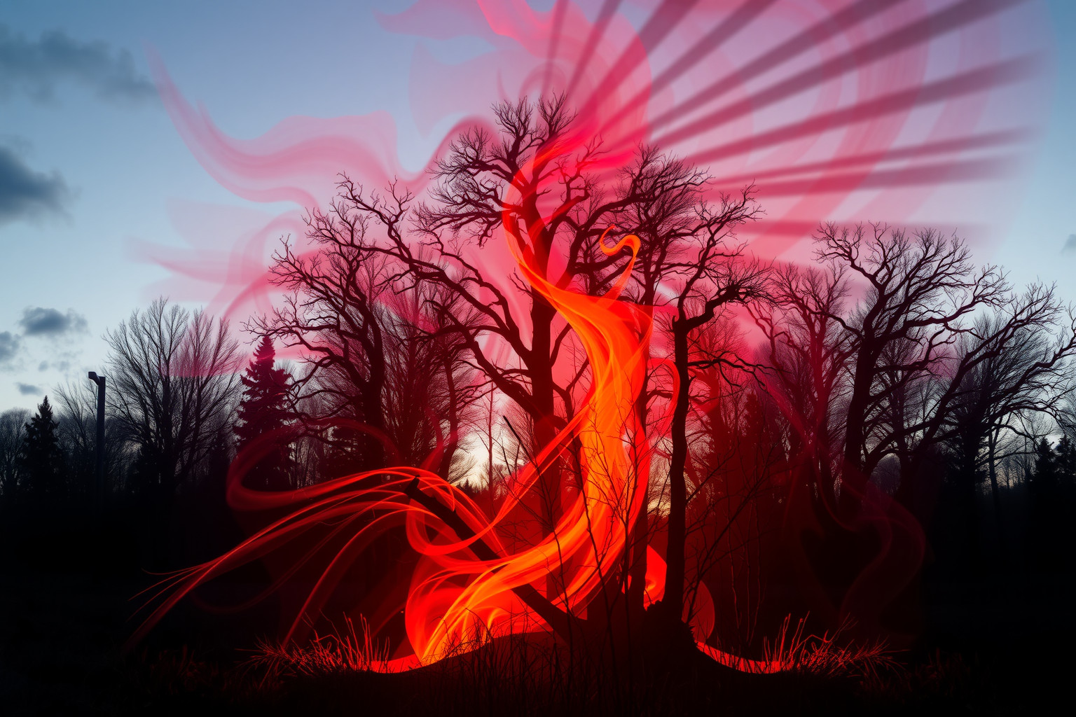 Sognare incendi nel disboscamento riflette rabbia repressa profonda.