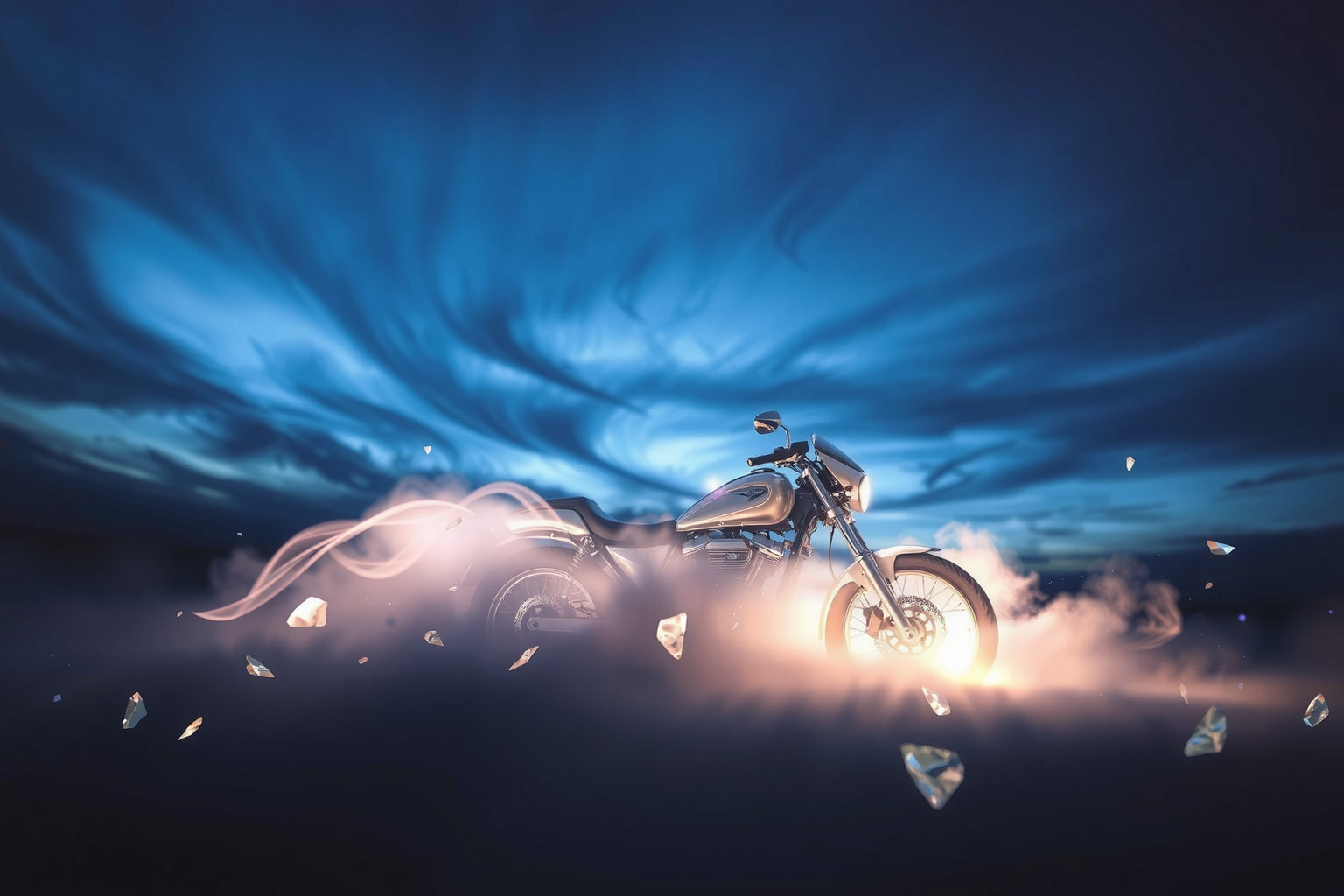 Sognare un incidente in moto riflette paura di perdere controllo personale.