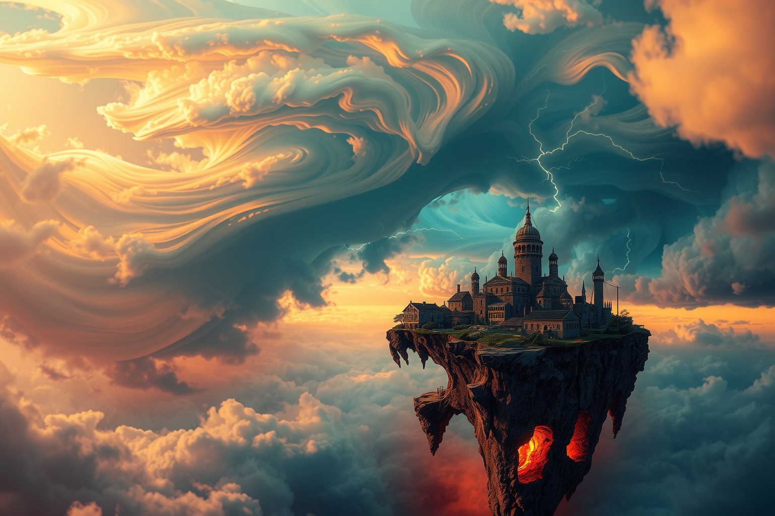 Sognare un insediamento sotto tempesta simboleggia sfide imminenti.