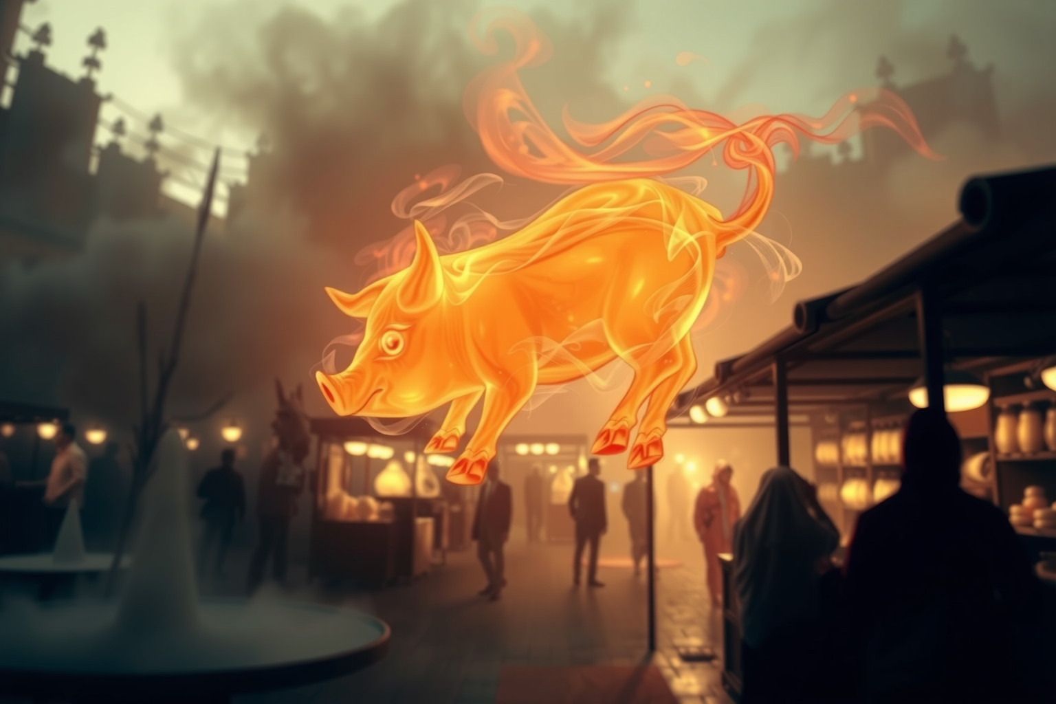 Sognare maialino arrosto al mercato simboleggia prosperità imminente.