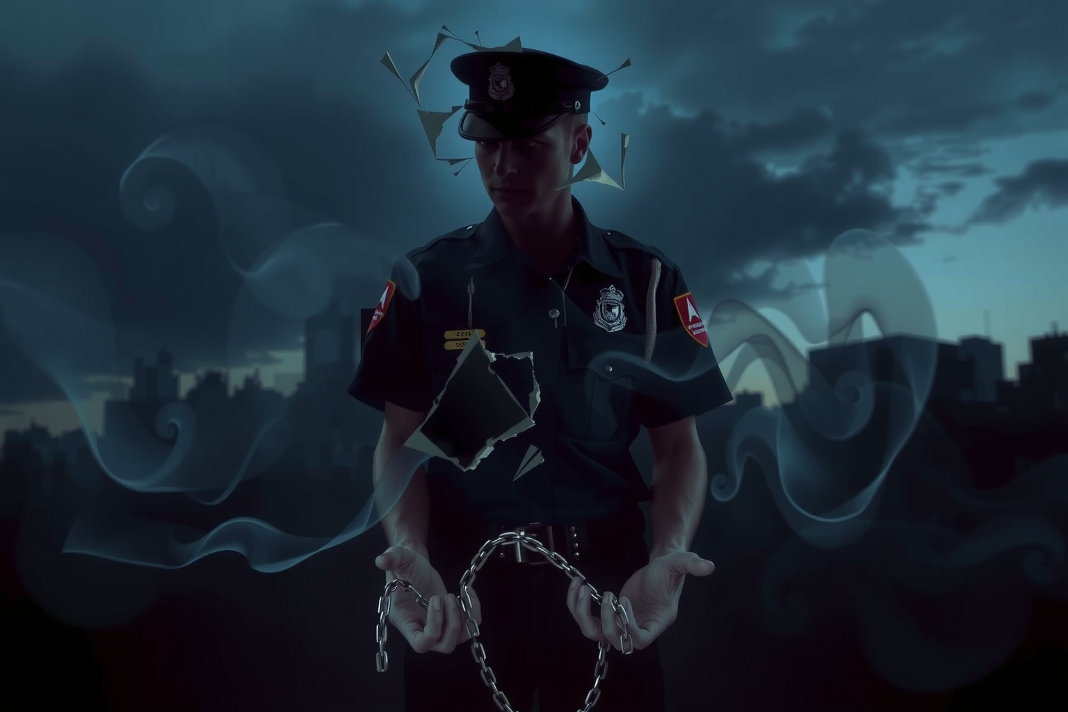 Sognare un poliziotto corrotto riflette timori di tradimento profondo.