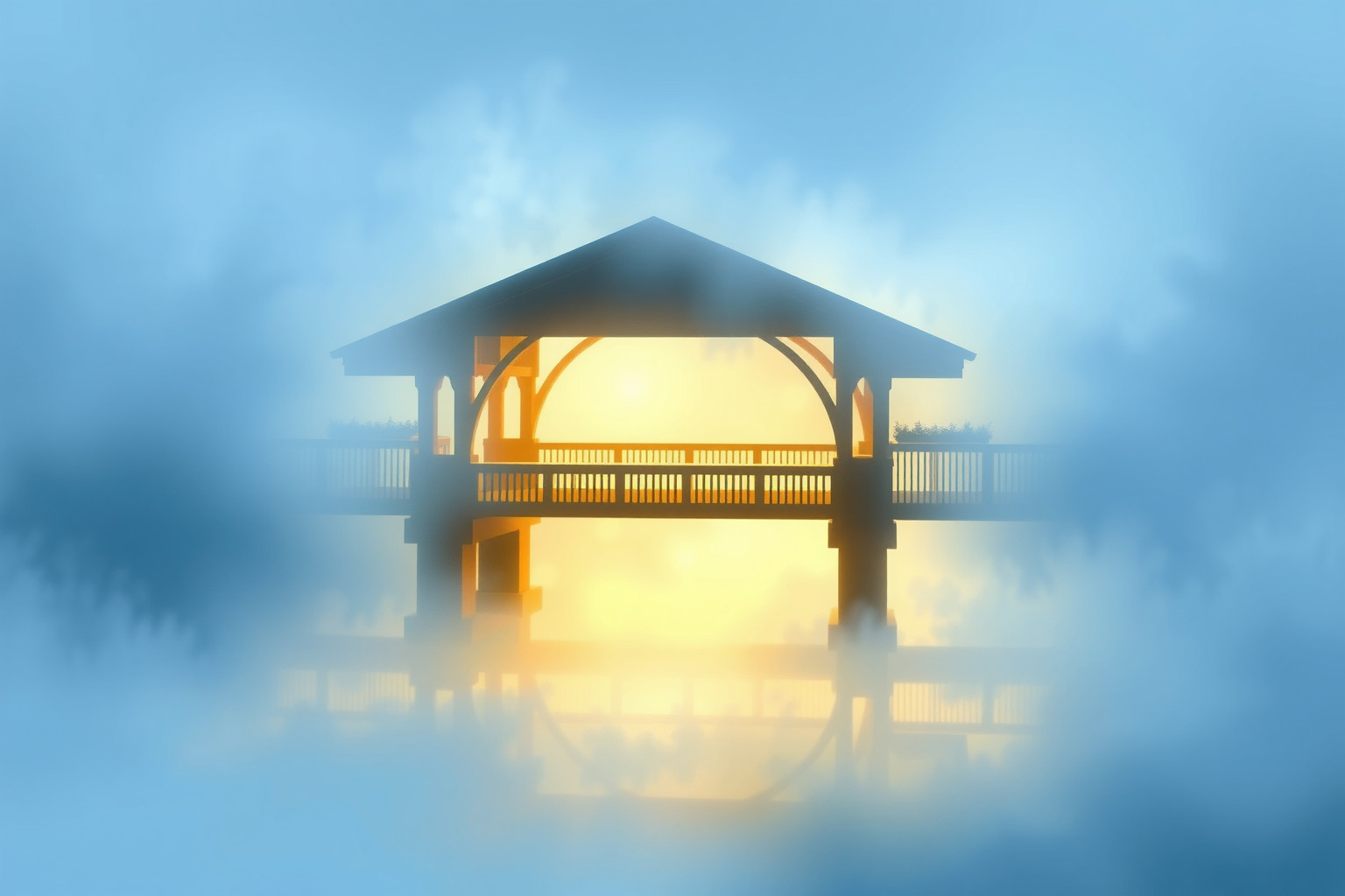 Sognare un ponte coperto simboleggia protezione e segreti nascosti.