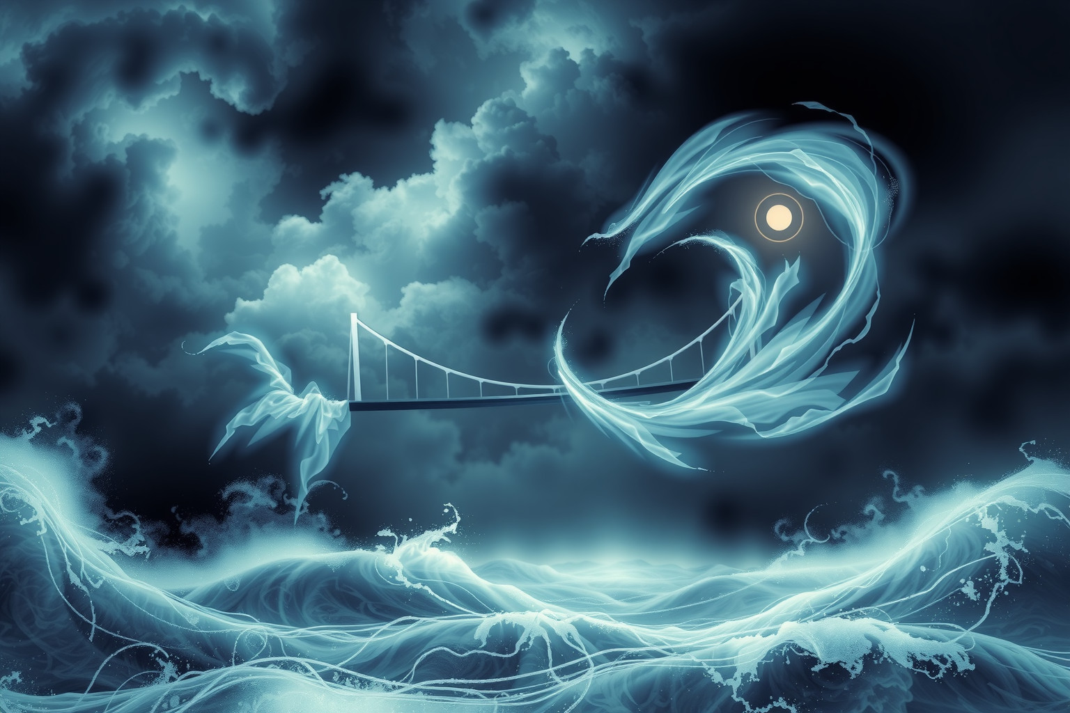 Sognare un ponte levatoio tempestoso indica conflitti interiori irrisolti.