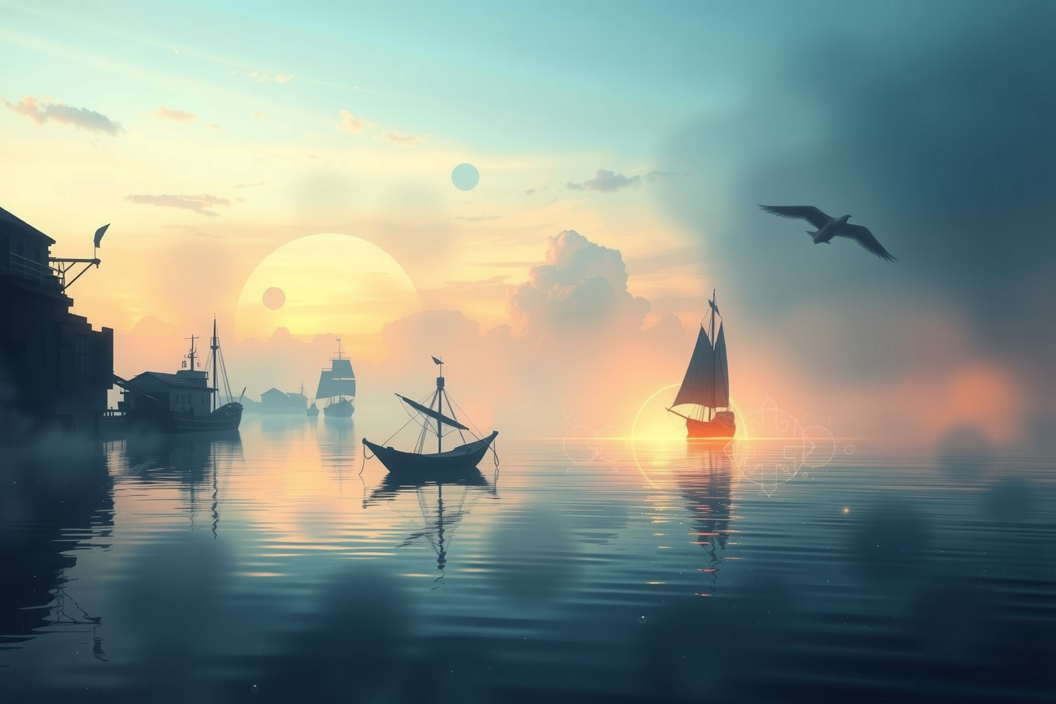 Sognare un porto con tesoro simboleggia scoperte emotive preziose.