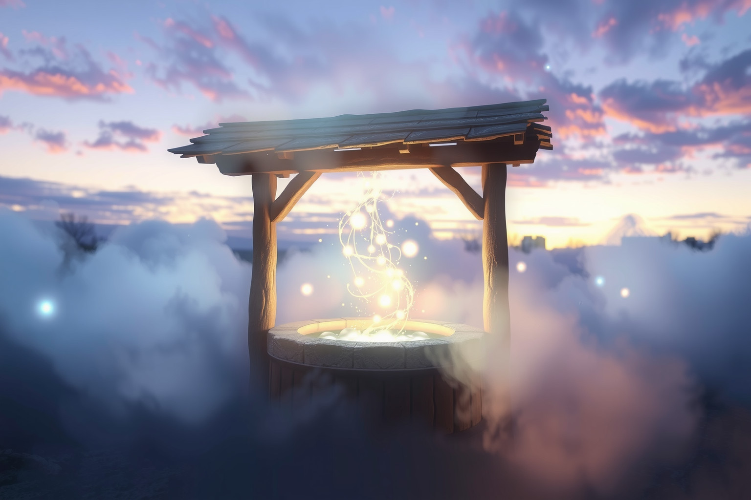 Sognare un pozzo magico simboleggia speranze e illusioni profonde.