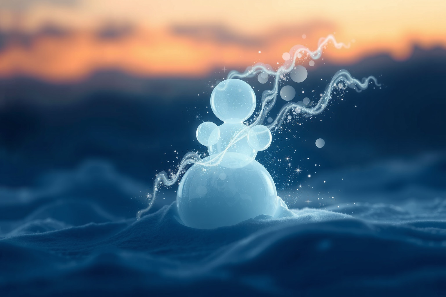 Sognare un pupazzo di neve che si trasforma simboleggia cambiamento imminente.