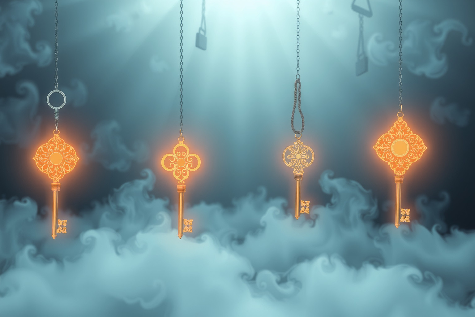 Sognare un quartetto di chiavi simboleggia nuove opportunità e soluzioni.