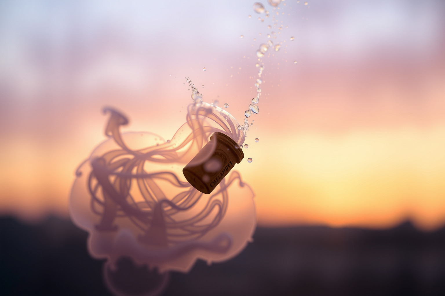 Sognare un tappo di champagne indica successo e celebrazione imminente.