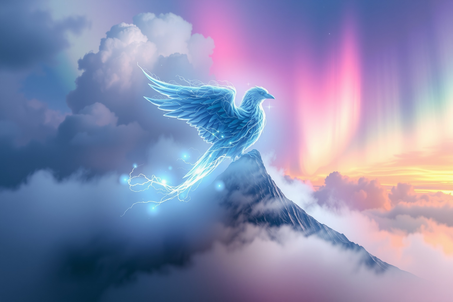 Sognare un uccello del tuono in montagna simboleggia forza interiore.