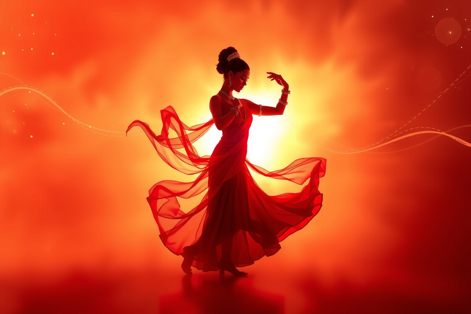 Sognare una ballerina indiana rossa simboleggia passione e trasformazione.