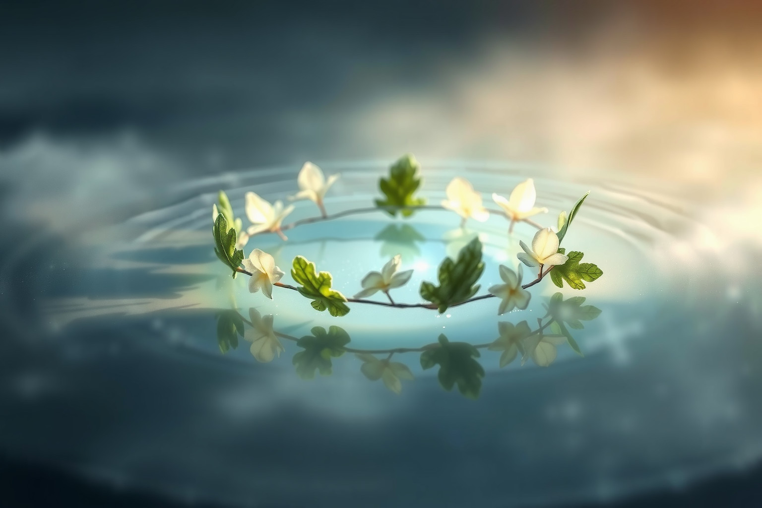 Sognare corona di quercia sull’acqua simboleggia forza e purificazione.