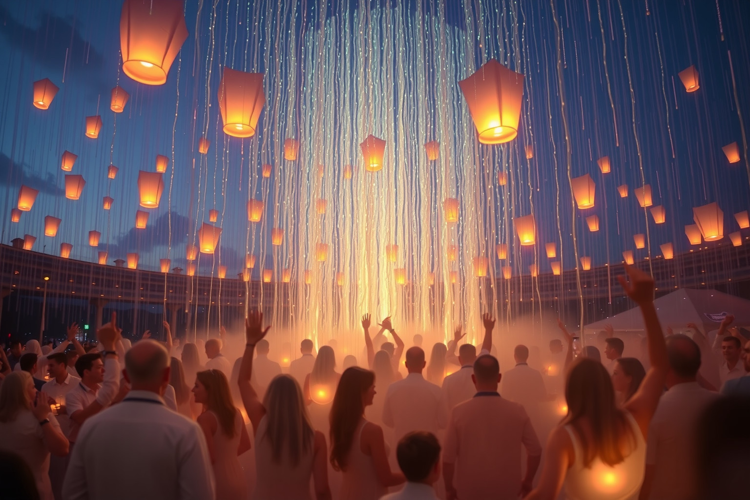 Sognare festa sotto pioggia simboleggia gioia e rinnovamento emotivo.