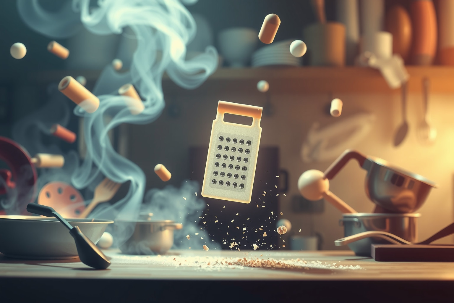 Sognare grattugia in cucina caotica riflette confusione emotiva nascosta.