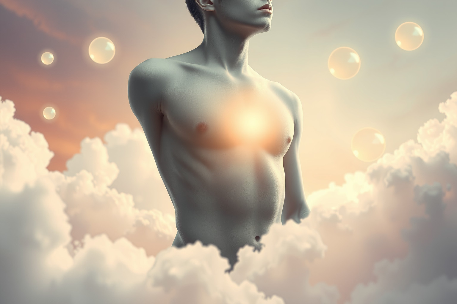 Sognare una mammella maschile simboleggia forza e protezione nascosta.