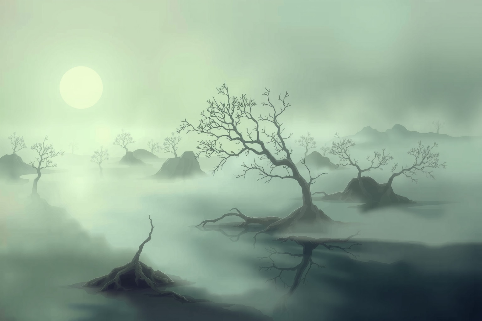 Sognare una palude familiare riflette conflitti emotivi radicati nel passato.