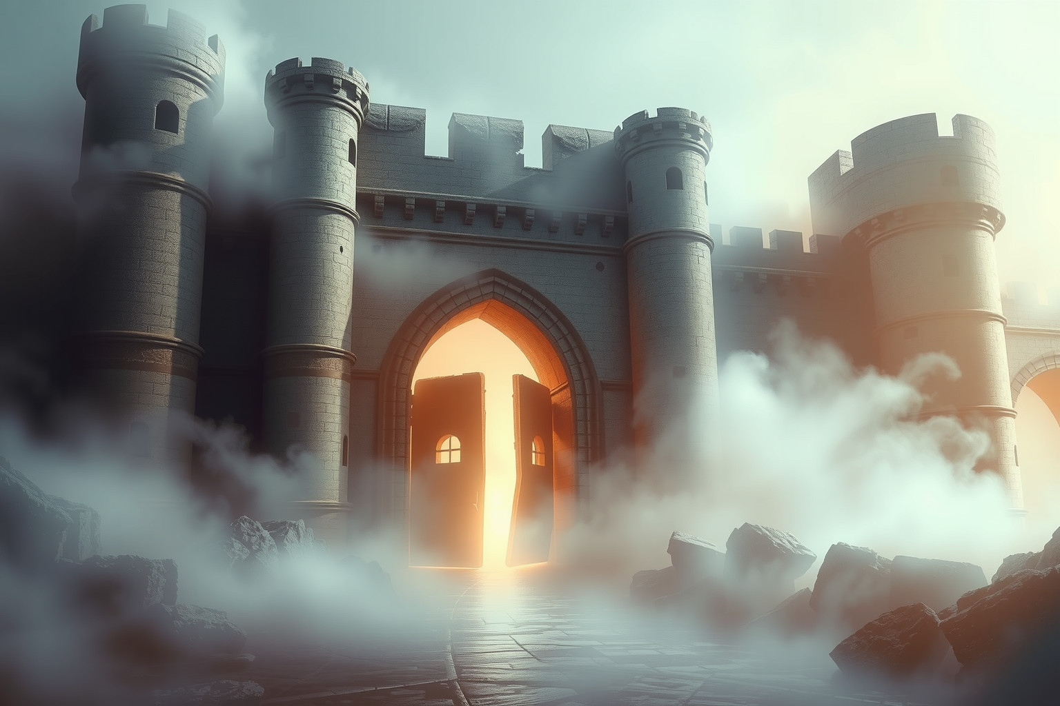 Sognare porte di castello rovinate simboleggia ideali perduti.