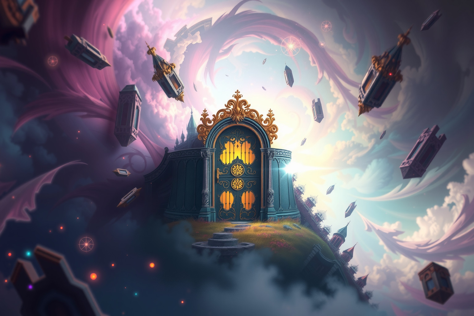 Sognare porte di castello irreali simboleggia libertà e creatività illimitata.