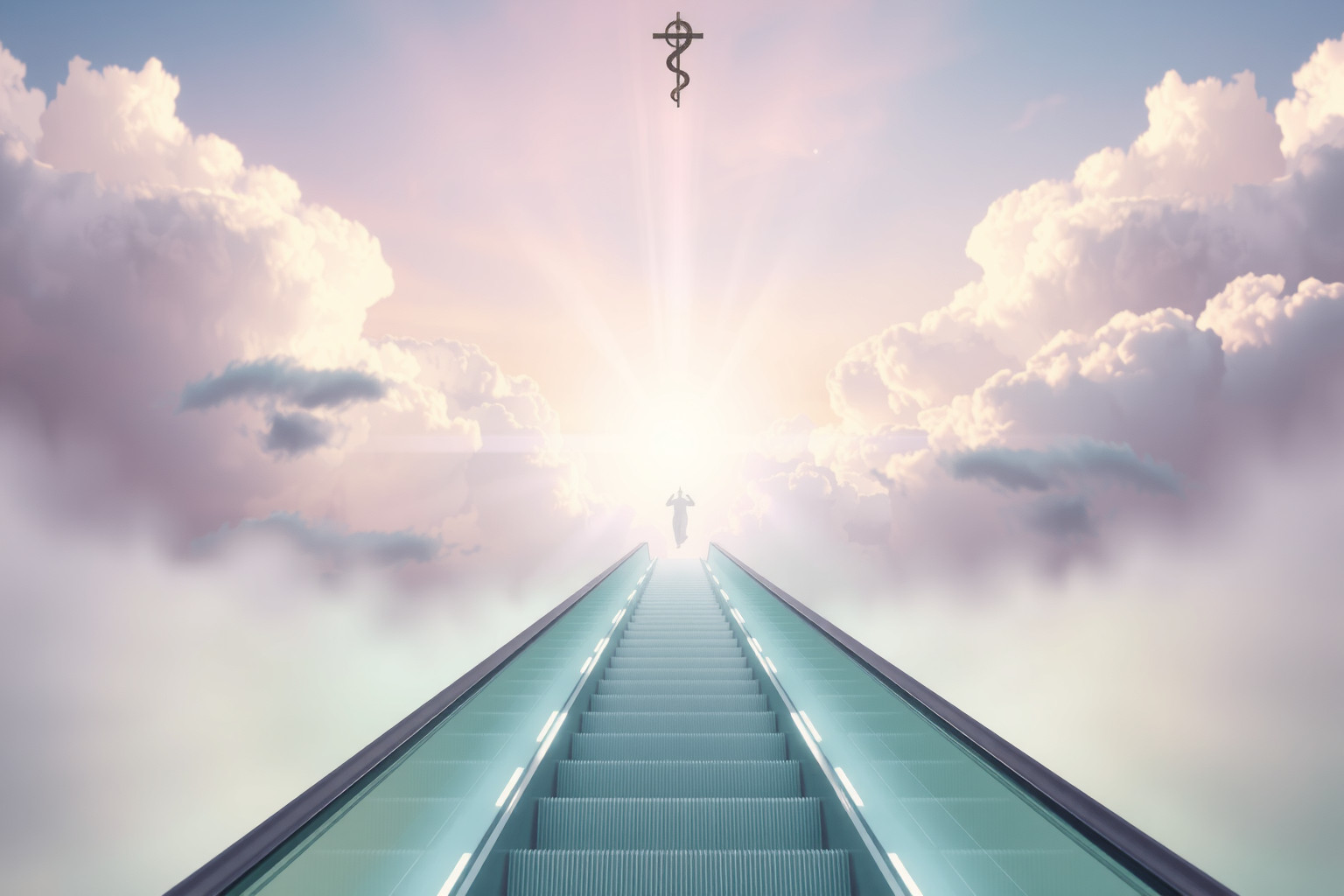 Sognare una scala mobile verso il cielo simboleggia crescita spirituale.